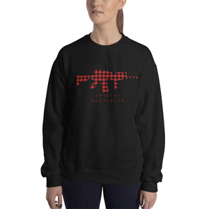 Plaid Checkered "Pew Pew Pew" Christmas Sweatshirt