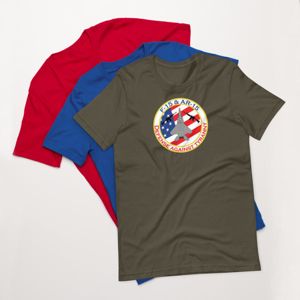 F-15 & AR-15: Defense Against Tyranny - Short-Sleeve Unisex T-Shirt