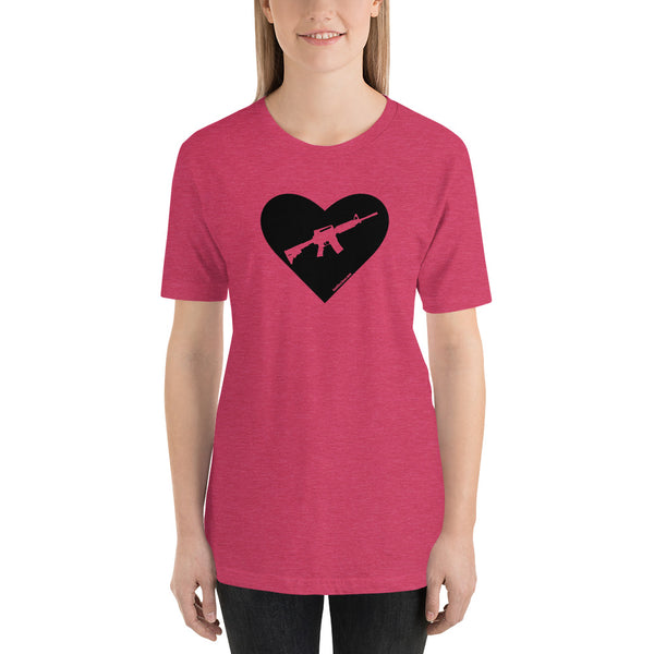 AR On My Heart - Black - Short-Sleeve Unisex T-Shirt